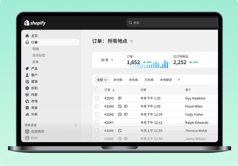 Shopify管理后台